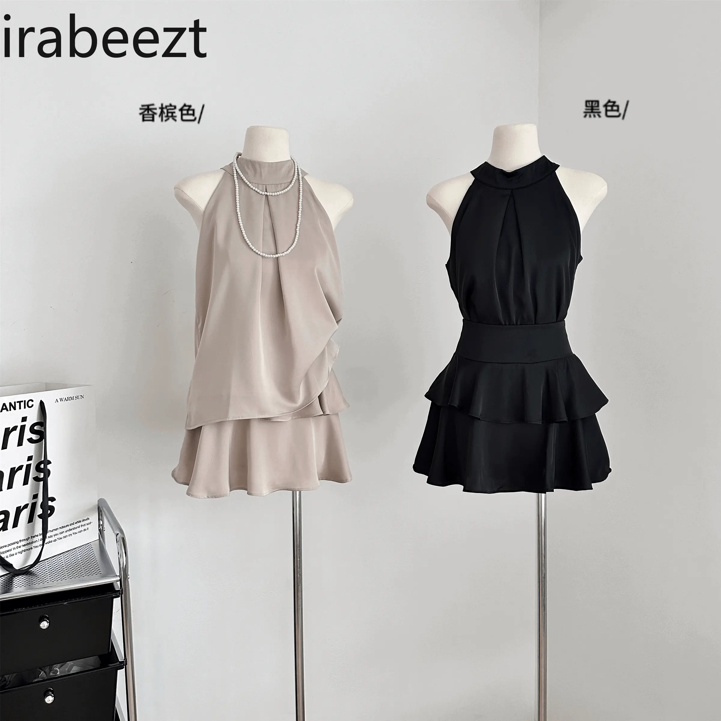 Inspiration Muse Goddess Filter High-grade Satin Top Ruffled Skirt Two-piece Set 2025 Summer New Blazer Femenino