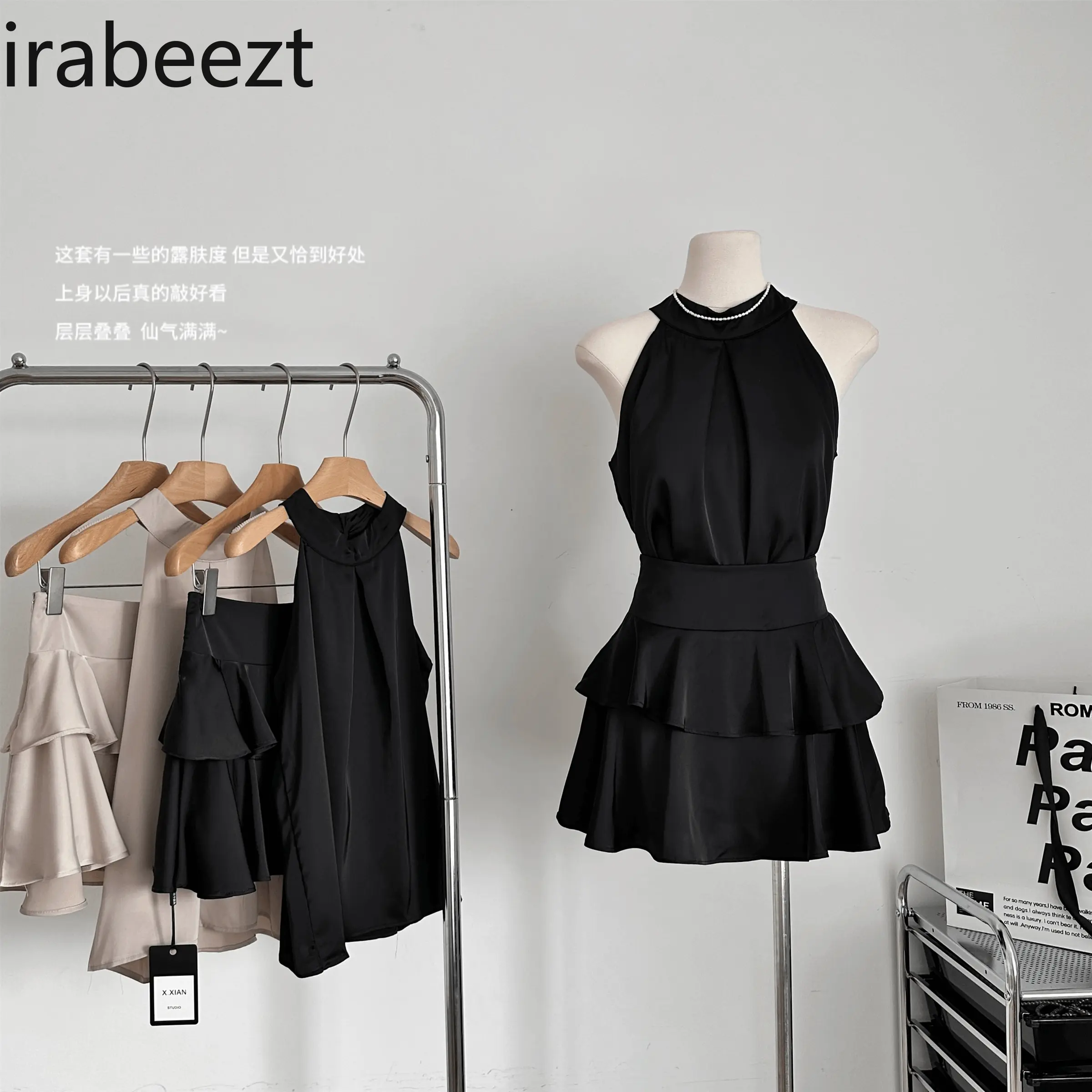 Inspiration Muse Goddess Filter High-grade Satin Top Ruffled Skirt Two-piece Set 2025 Summer New Blazer Femenino