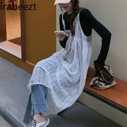 Summer Dress Women Dresses With Lace Edge Vestidos Elegantes Para Mujer LOOSE FIT Slight Strech Clothing