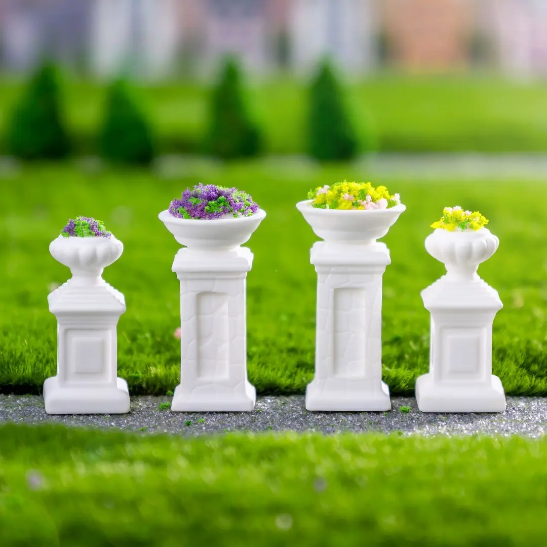 Simulation Flower Pot Plants Micro Landscape Figurine Miniature Mini Ornaments DIY Home Desktop Decorations Resin Crafts Gifts