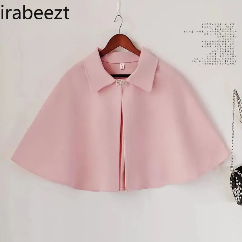 Ladies Fall 2024 New Temperament Elegant Wool Windscreen Cape Coat Casacos De Inverno Feminino Jackets for Women