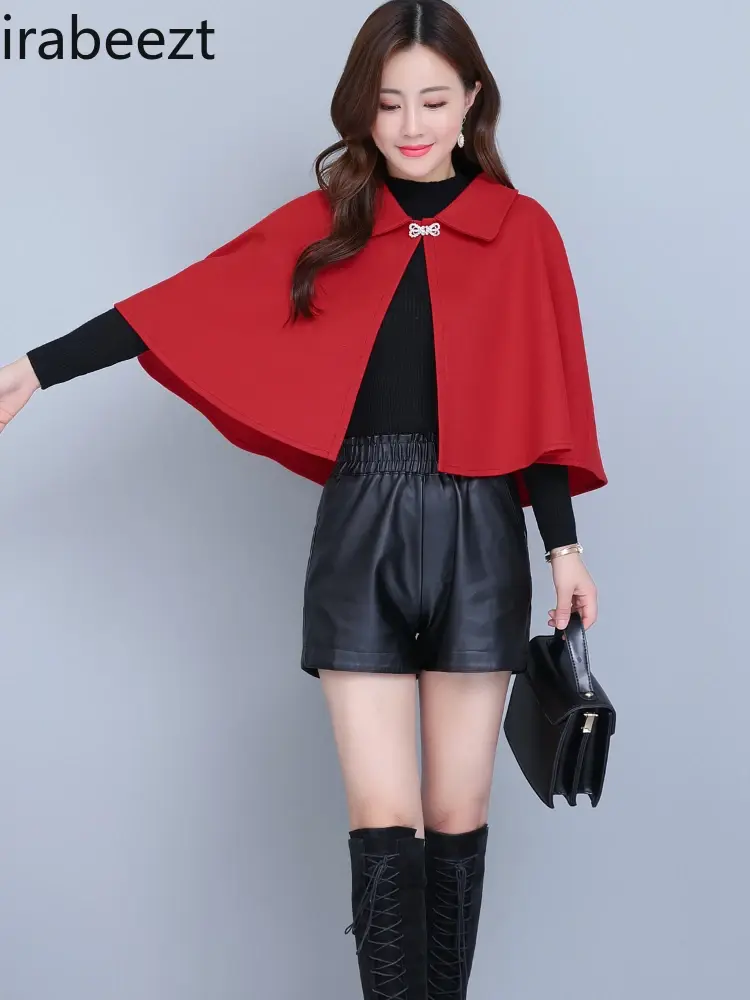 Ladies Fall 2024 New Temperament Elegant Wool Windscreen Cape Coat Casacos De Inverno Feminino Jackets for Women
