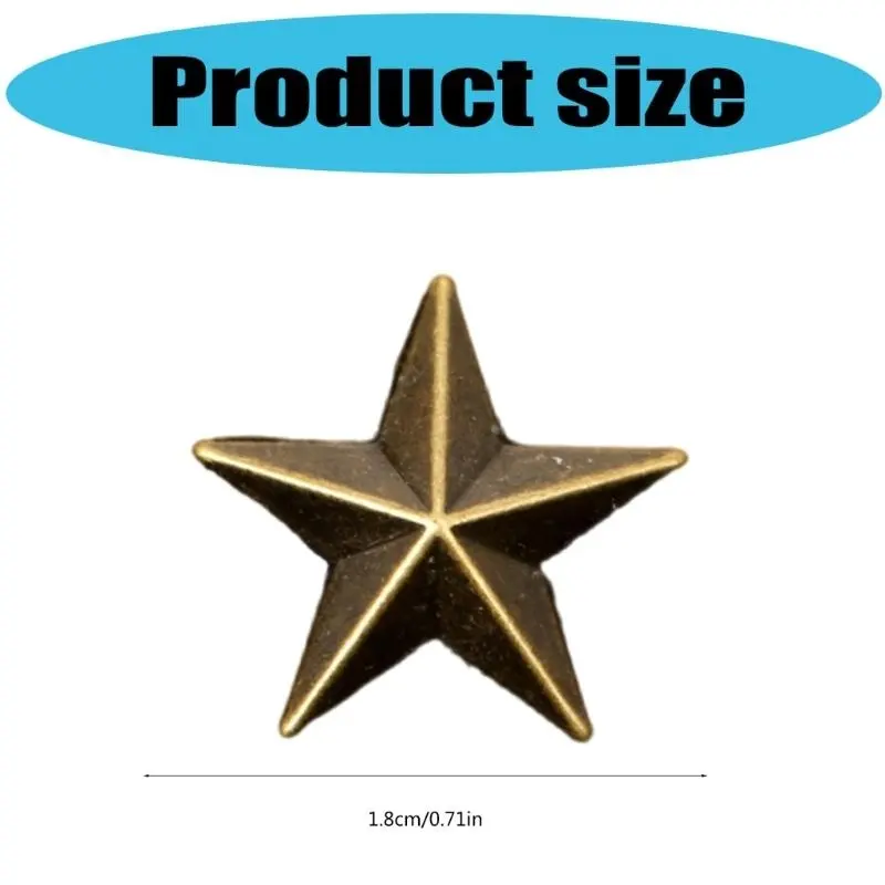 39BB 12pack Stylish Pentagrams Collar Studs Men's Advanced Brooches Fashion Brooch