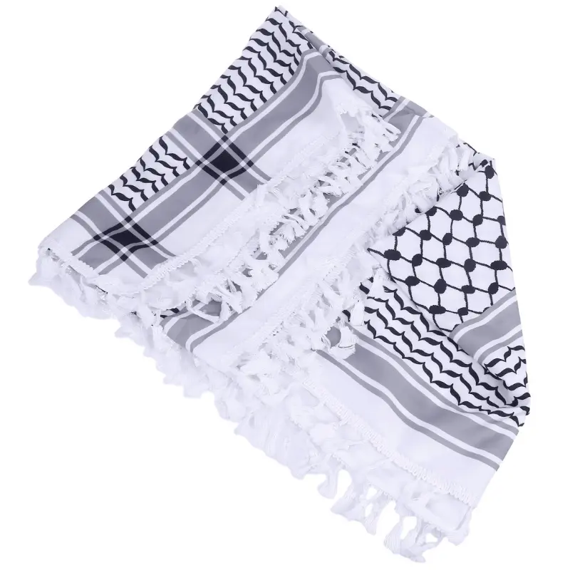 652F Scarf Shemagh Desert Keffiyeh Head Neck Scarf Arab Wrap Tassels Scarf Unisex