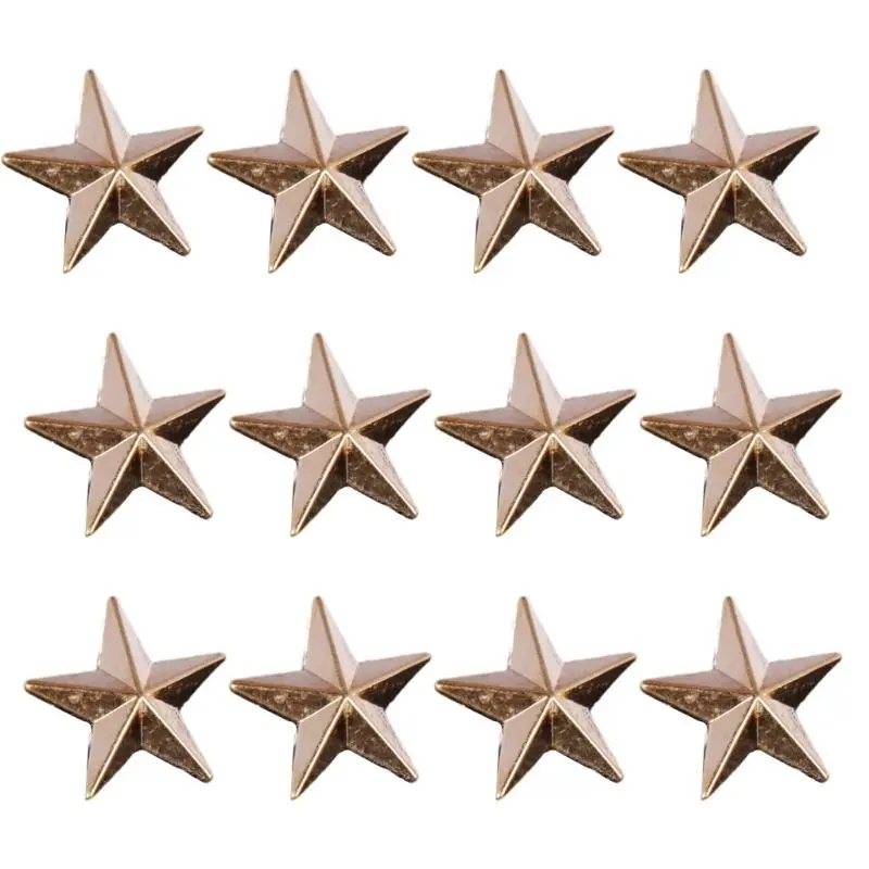 39BB 12pack Stylish Pentagrams Collar Studs Men's Advanced Brooches Fashion Brooch