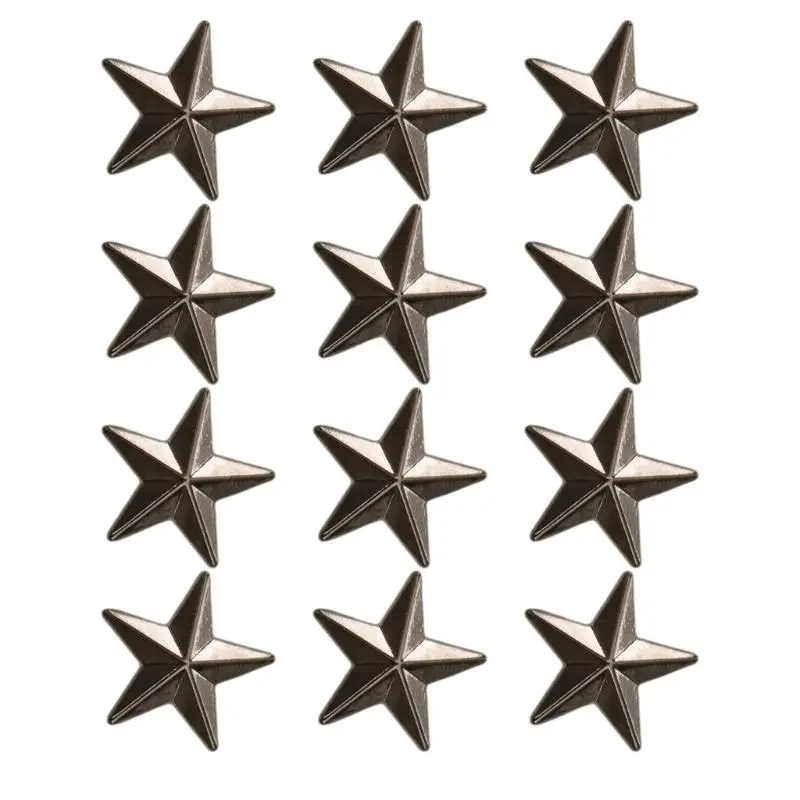 39BB 12pack Stylish Pentagrams Collar Studs Men's Advanced Brooches Fashion Brooch