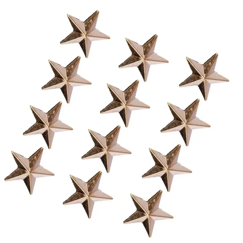 39BB 12pack Stylish Pentagrams Collar Studs Men's Advanced Brooches Fashion Brooch