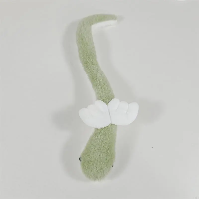 652F Stuffed Snake Toy Plush Green Bendable Figure Anime for Chinese New Year 2025 Spring Festival Photo Props