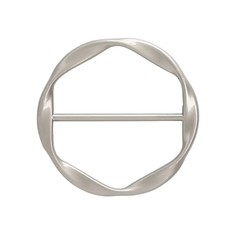652F Fashion Alloy Metal Round Circle Scarf Ring Clips Scarves Clip Buckle Clasp Decor for Women Clothing Neckerchief Shawl