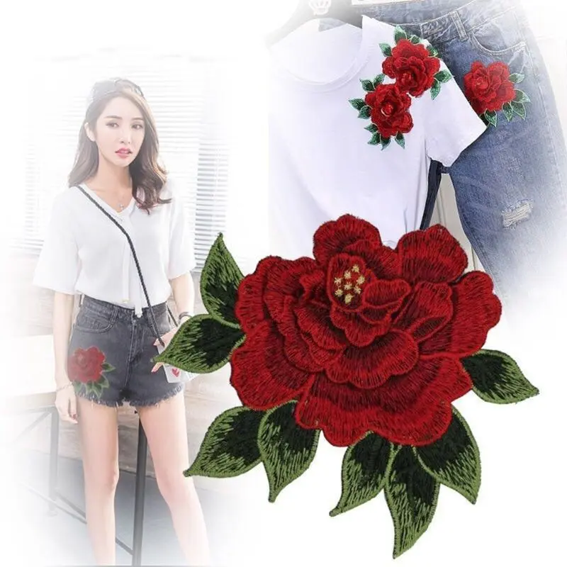 39BB Eye-Catching Flowers Applique Oversized Sewing on Patches for Wedding Dress