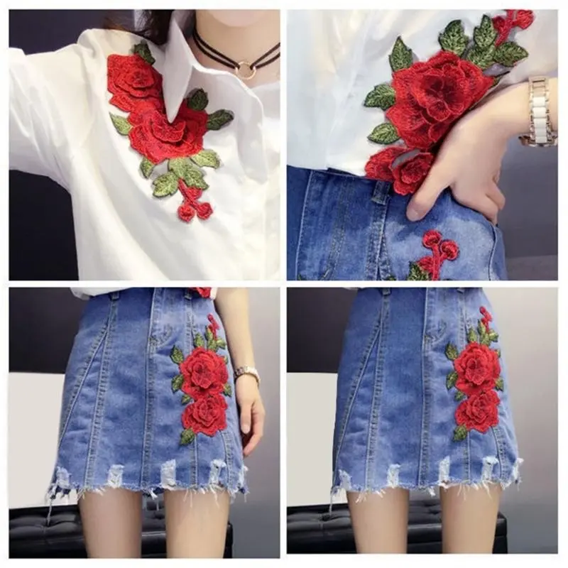 39BB Eye-Catching Flowers Applique Oversized Sewing on Patches for Wedding Dress