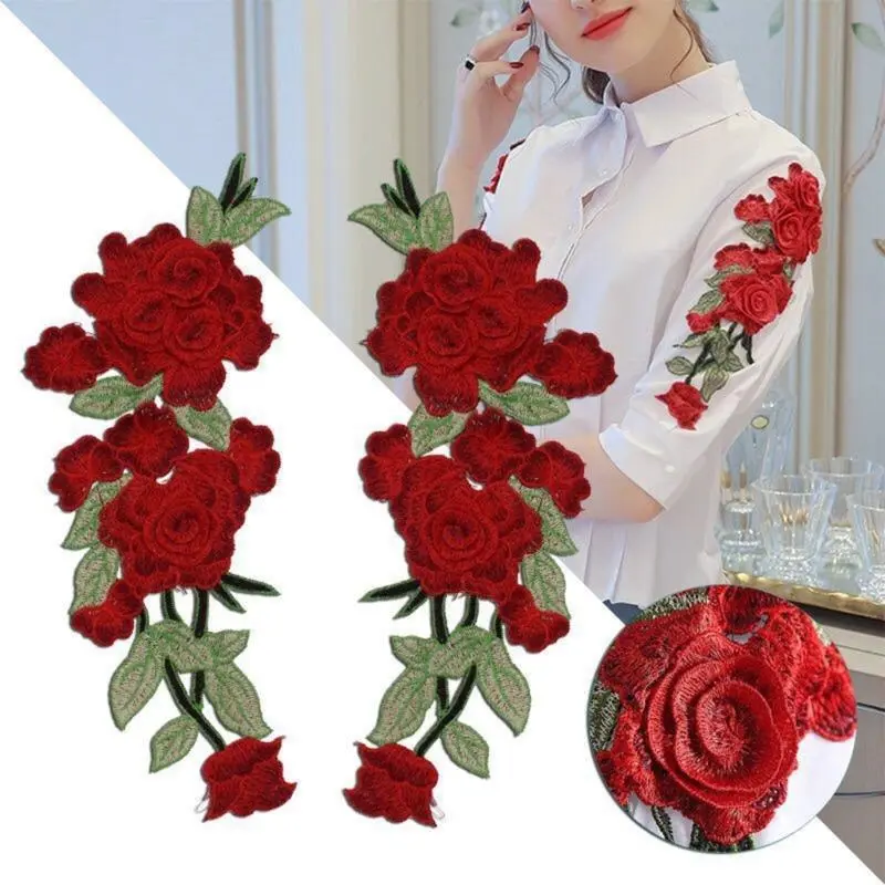 39BB Eye-Catching Flowers Applique Oversized Sewing on Patches for Wedding Dress
