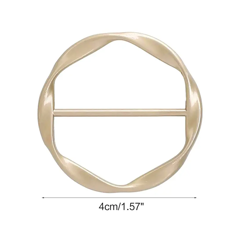 652F Fashion Alloy Metal Round Circle Scarf Ring Clips Scarves Clip Buckle Clasp Decor for Women Clothing Neckerchief Shawl