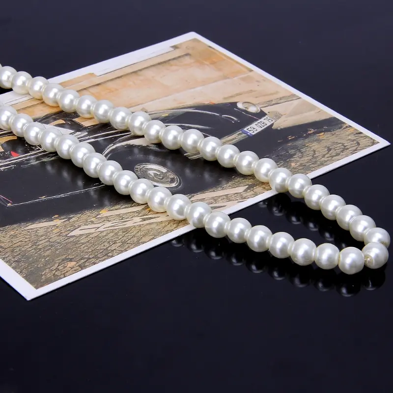 652F Classic Peal Necklace Glass Imitation Freshwater Beads Necklace Fashionable Clavicle Chain Jewelry Pendant for Friends