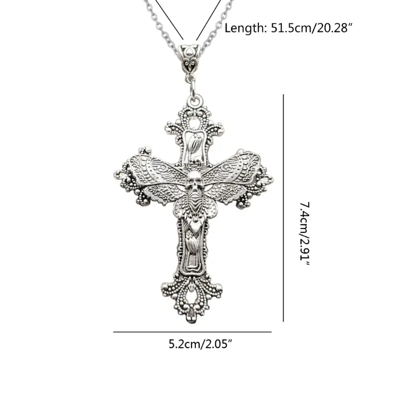652F Cross Pendant Necklace Cross Choker Gothic Cross Necklaces Pendant Choker Party Accessories Perfect Gift for Women Girls