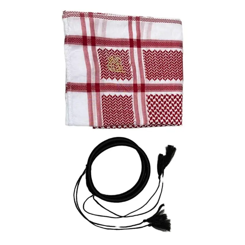 39BB Jacquard Arab Desert Headscarf Headwrap for Men Daily Use and Cultural Occasion