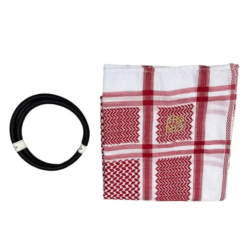 39BB Jacquard Arab Desert Headscarf Headwrap for Men Daily Use and Cultural Occasion