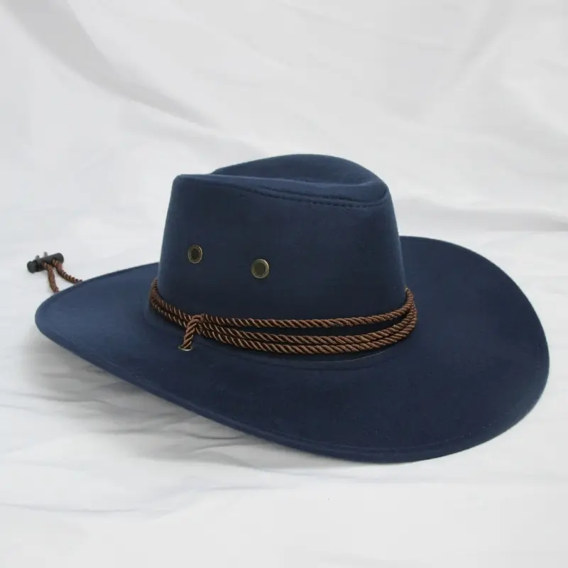 652F Solid Color Western Cowboy Hat Retro Wide Brim Jazz Hat for Sun for Protection Gift for Xmas New Year Thanksgiving Valen