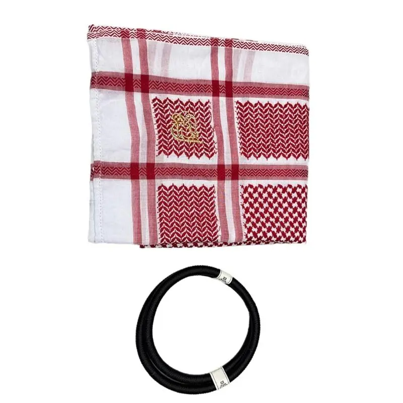 39BB Jacquard Arab Desert Headscarf Headwrap for Men Daily Use and Cultural Occasion