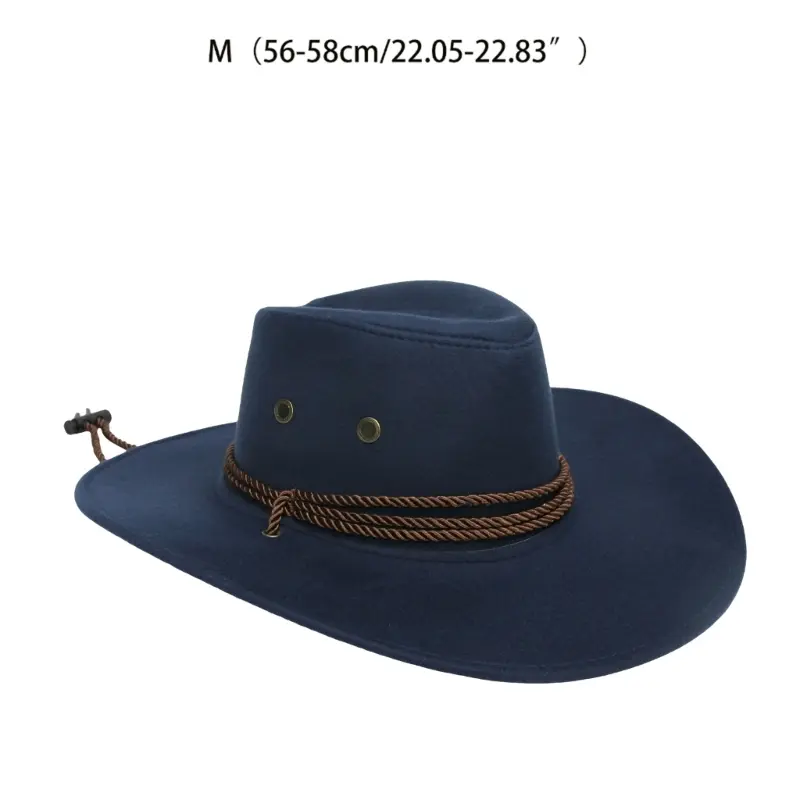 652F Solid Color Western Cowboy Hat Retro Wide Brim Jazz Hat for Sun for Protection Gift for Xmas New Year Thanksgiving Valen