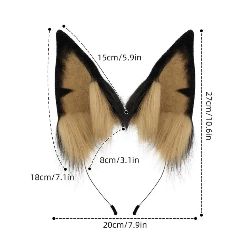 652F Anime Headband Cosplay Props Puppy Hair Hoop Furry Puppy Hair Styling for Con Headband Puppy Animal Carnivals