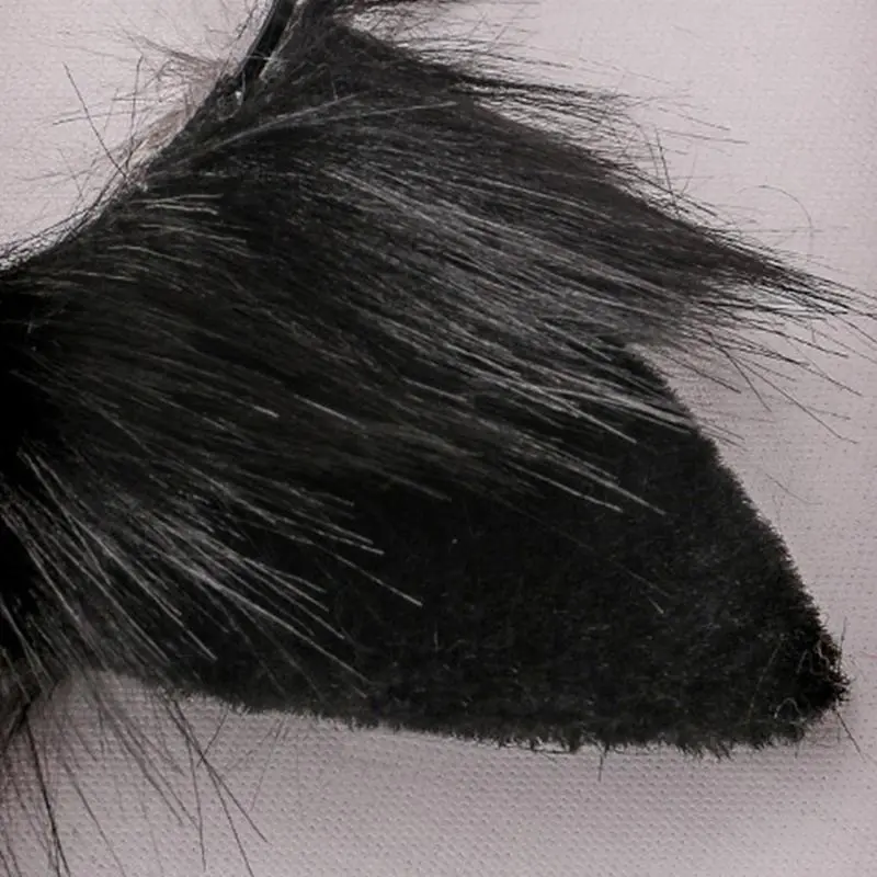 Lovely Faux  Wolf Ears Headband Realistic Furry  Animal Hair Hoop  Anime Masquerade Cosplay Costume