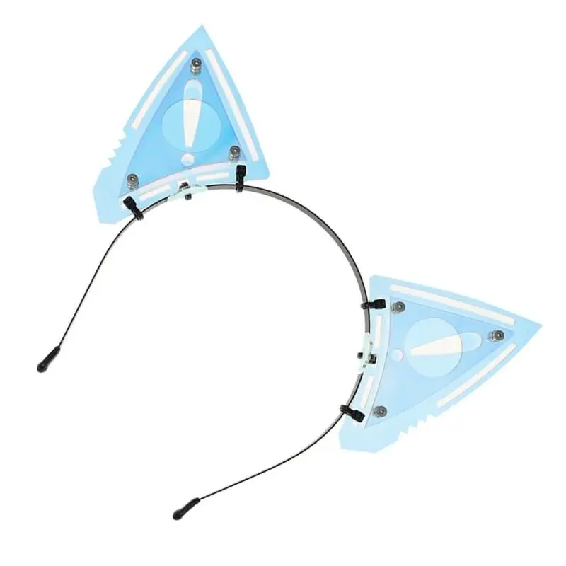 652F Cats Ear Hairhoop for Women Girl Anime Techwear Headband Halloween Props Hairband Costume Headpiece Masquerades Headwear