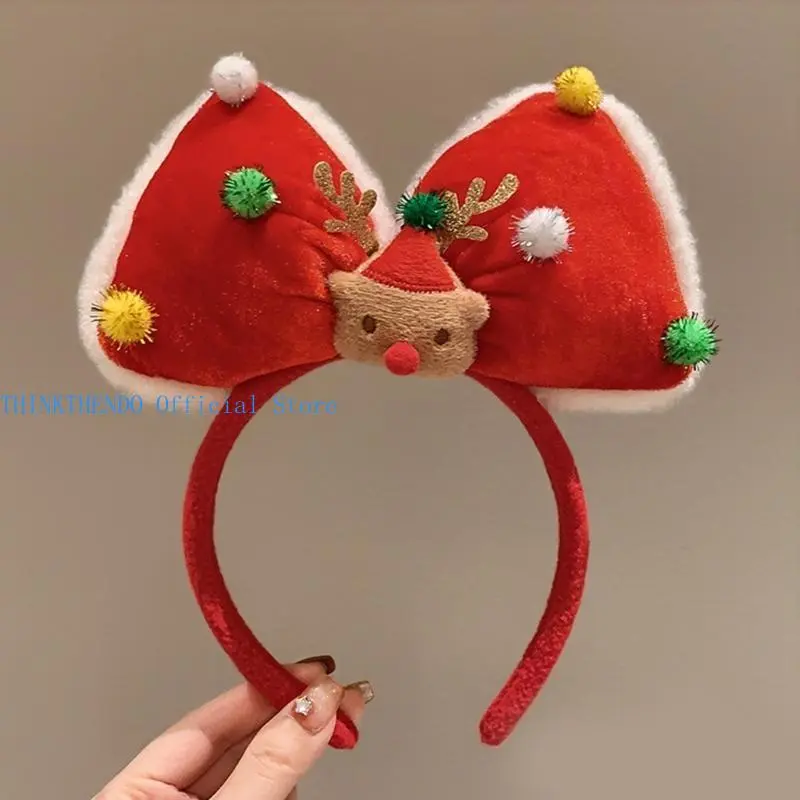39BB Unique Christmas Headwear Reindeer Antler Headband For Holiday Celebrations