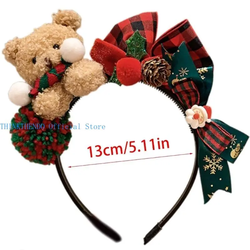 39BB Unique Christmas Headwear Reindeer Antler Headband For Holiday Celebrations