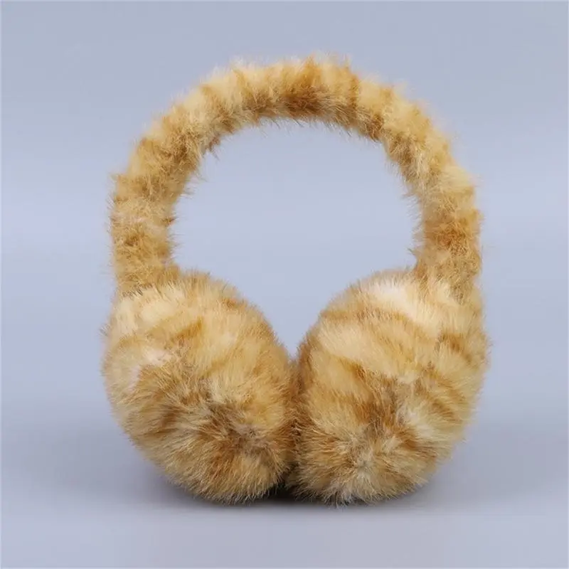 652F Cats Pattern Earmuffs Cold Weather Warm Plush Earmuff Cartoon Student Ear Muffs for Indoor Relaxation