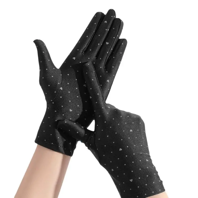 652F Skin-friendly Adult Gloves Summer Full-finger Breathable Solid Color Mittens Teens Outdoor Sports Full Finger Gloves