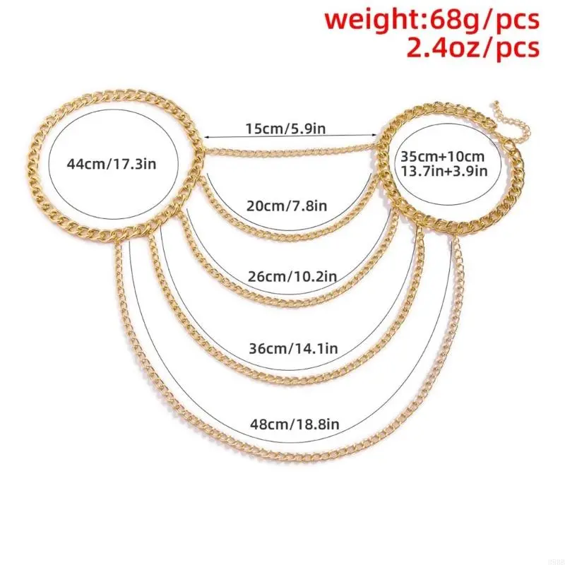 652F Shoulder  Body Chain Shoulder Necklace Shoulder Chain Body Jewelry Shoulder Tassels Clavicle Chain Necklace
