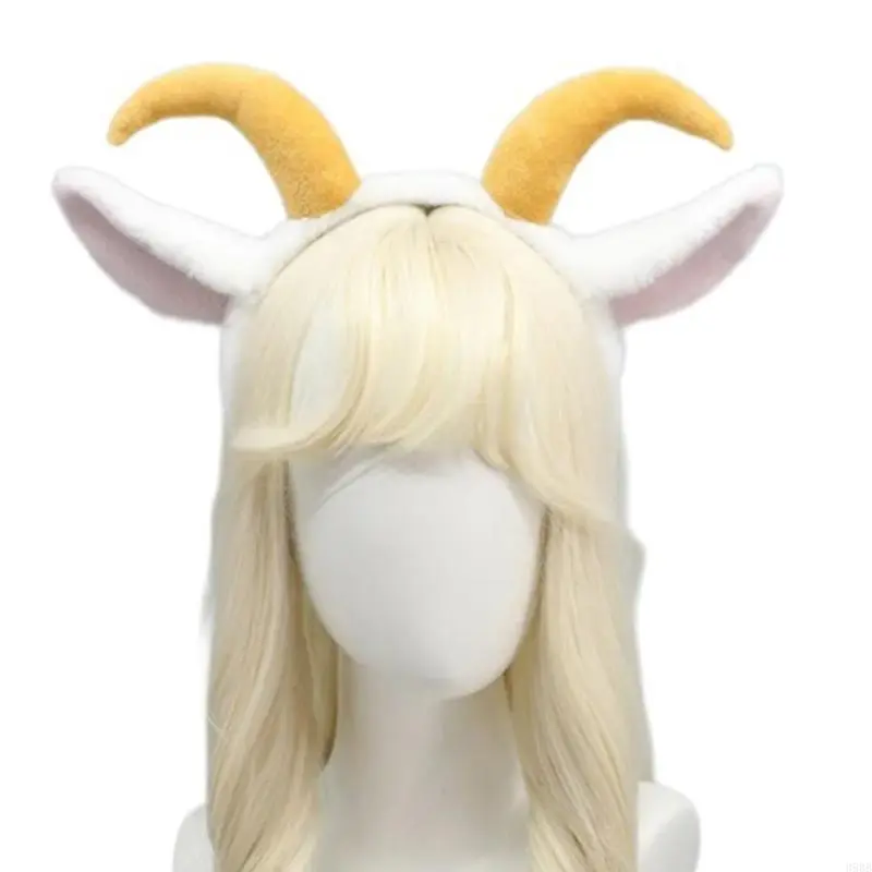 652F Lamb Hairbands Festive Photo Props Sheep Horn Headbands Party Headpiece Fun Headbands for Music Festivals