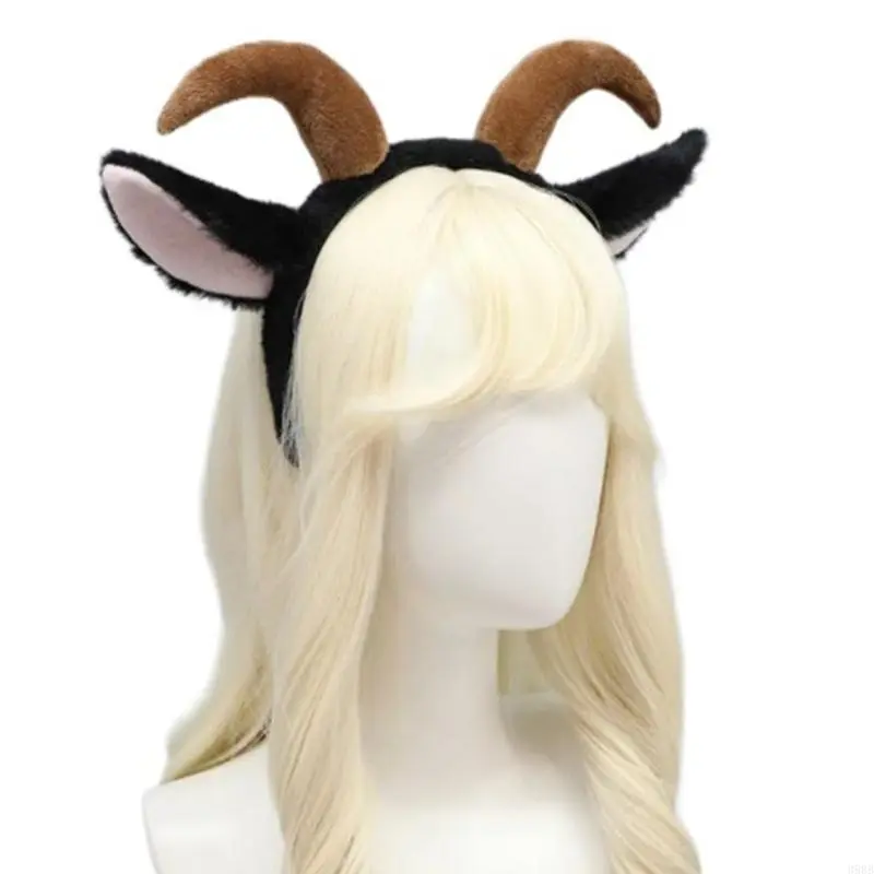 652F Lamb Hairbands Festive Photo Props Sheep Horn Headbands Party Headpiece Fun Headbands for Music Festivals