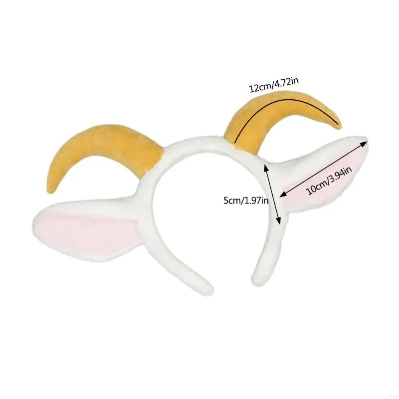 652F Lamb Hairbands Festive Photo Props Sheep Horn Headbands Party Headpiece Fun Headbands for Music Festivals