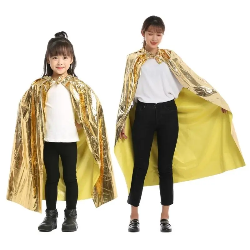 652F Egyptian Costume Accessories Golden Cape Cloak Egyptian Mask Venetians Mask Halloween Cosplay Costume for Kids Adults