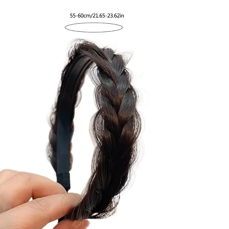 652F Women's Braided Hair Band High Elasticity Hairpiece Fashionable Hair Accesories Hairband for Girls Natural Look
