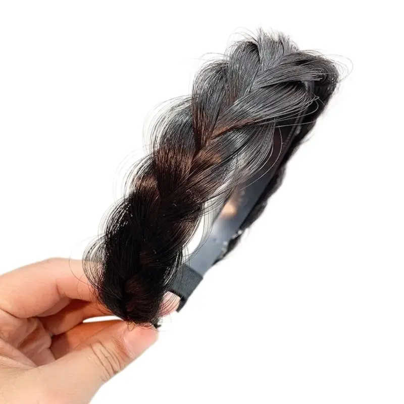 652F Women's Braided Hair Band High Elasticity Hairpiece Fashionable Hair Accesories Hairband for Girls Natural Look