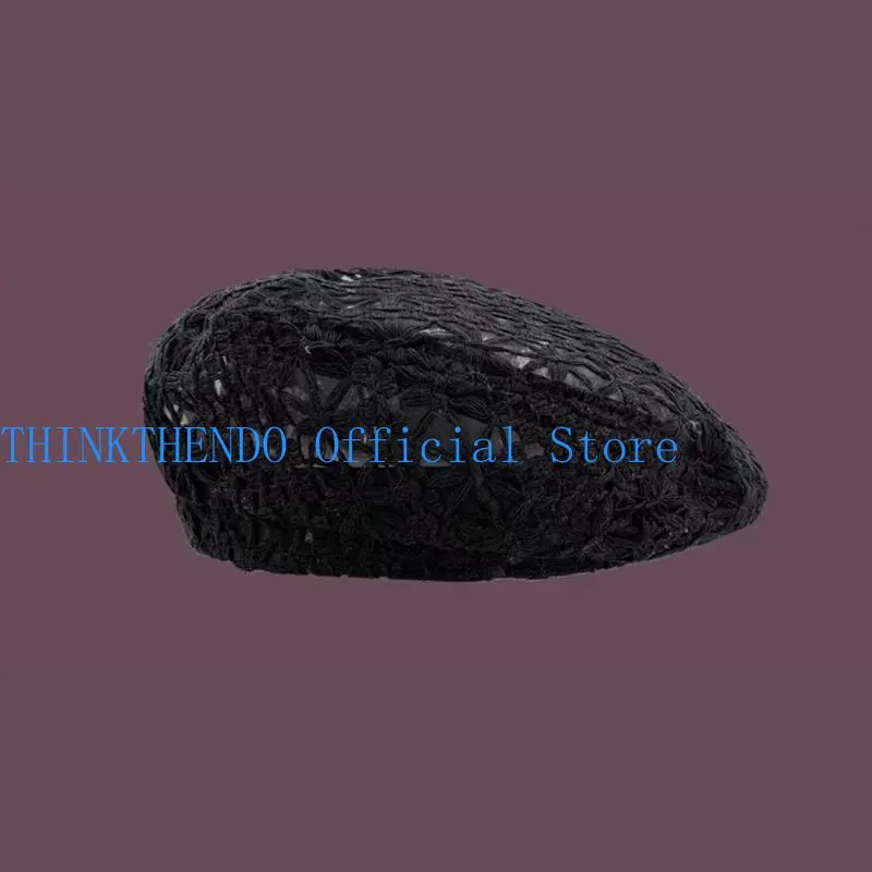 39BB Hollowed Out Hats Caps Hand Crocheted Women's Cozy Laced