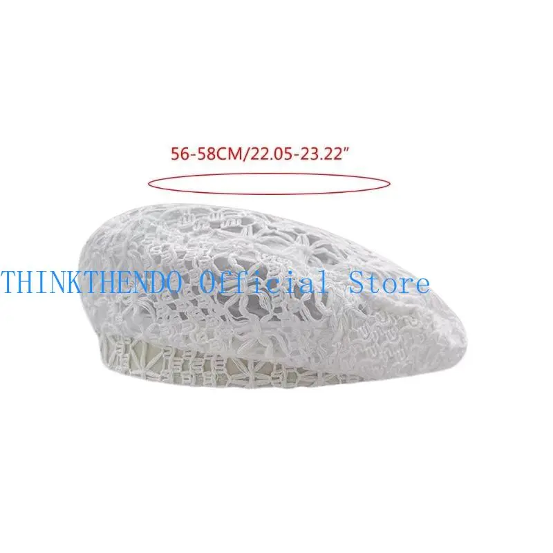 39BB Hollowed Out Hats Caps Hand Crocheted Women's Cozy Laced