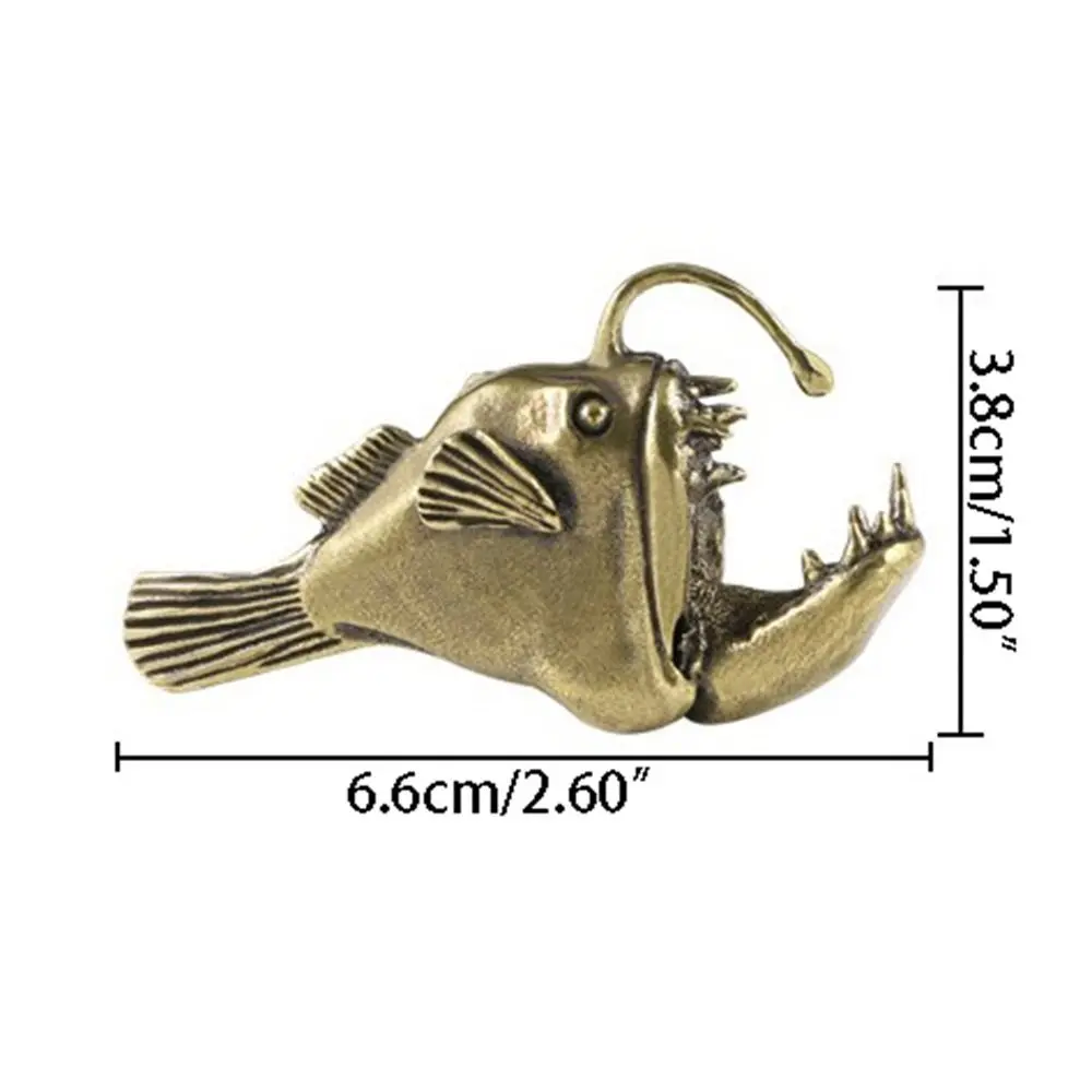 Funny Copper Crafts Ocean Fish Figurines Small Handmade Lantern Fish Ornaments Antique Brass Fish Ornaments Pet Tea
