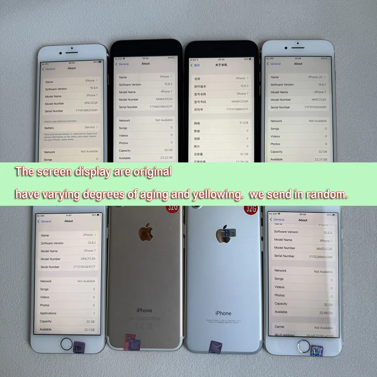 4.7'' iPhone 7 Original IOS Mobile Cellphone Quad Core 32GB/128GB/256GB ROM 2GB RAM 4G LTE 12MP Smartphone Unlocked
