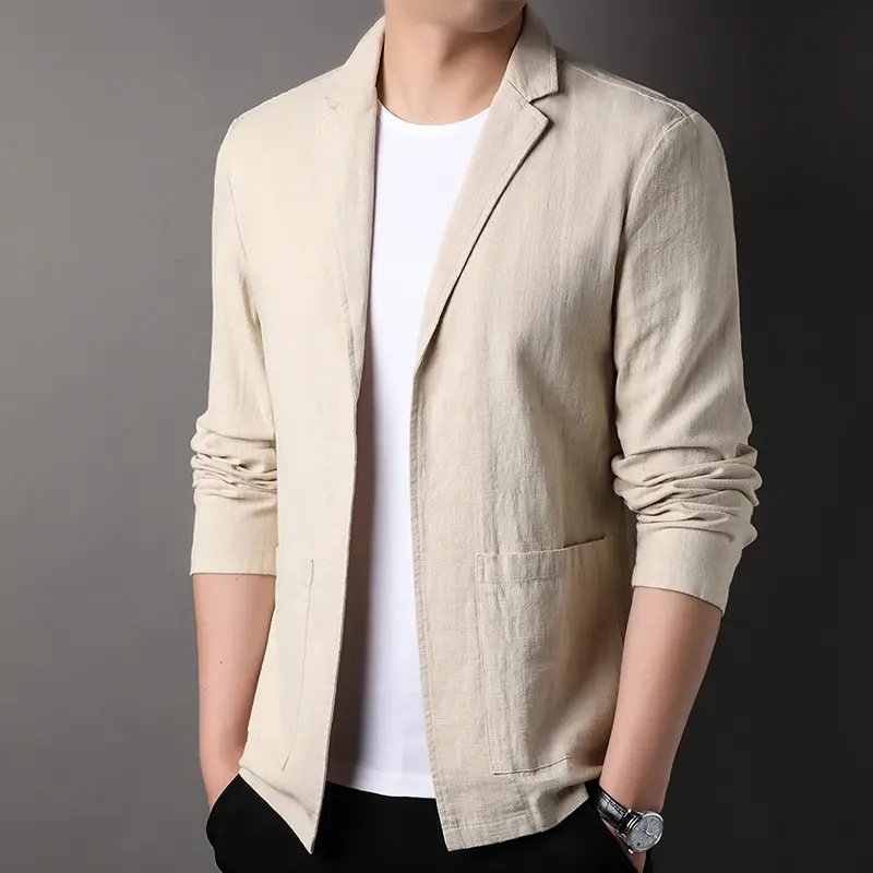 Spring and Summer 2025 New High-quality Men's Linen Suit Simple Men's Coat Fabric Composition 70% Ramie 30% Cotton  Blazer