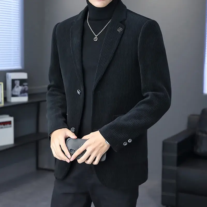 Blazer Boutique Men's Fashion Business Casual Solid Color Korean Version of The Trend Simple Casual Elite Party Gentleman Suit