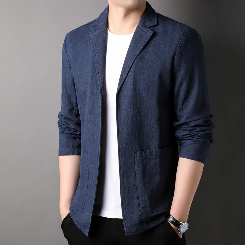 Spring and Summer 2025 New High-quality Men's Linen Suit Simple Men's Coat Fabric Composition 70% Ramie 30% Cotton  Blazer