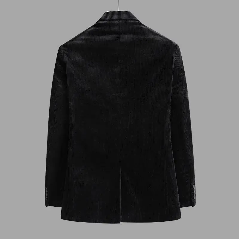 Fashion Autumn/Winter Thickened Corduroy Suit for Young Men Korean Version Slim Fashion Retro Casual Warm Jacket Men's Clothing