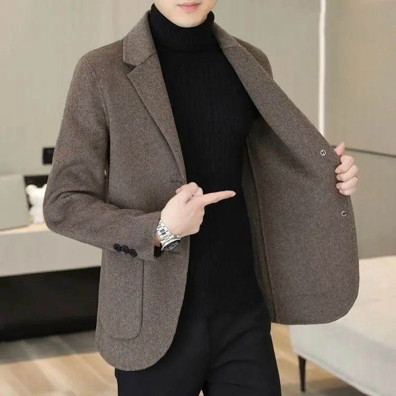 Men's Suit Jackets Thin Single Breasted Coat Slim Fit Male Tweed Blazer New In Original Elegant Classic Vintage Menswear Casual