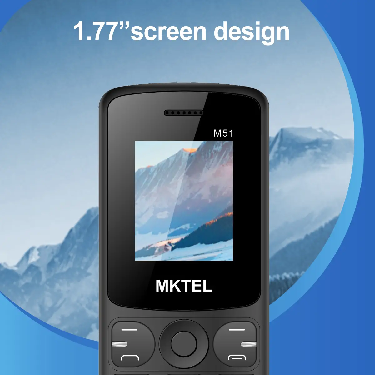 MKTEL M51 Feature Phone 1.77inch Display MTK6261M 1800mAh Battery Dual SIM Dual Standby MP3/MP4/FM/Radio/Bluetooth/GPRS Torch
