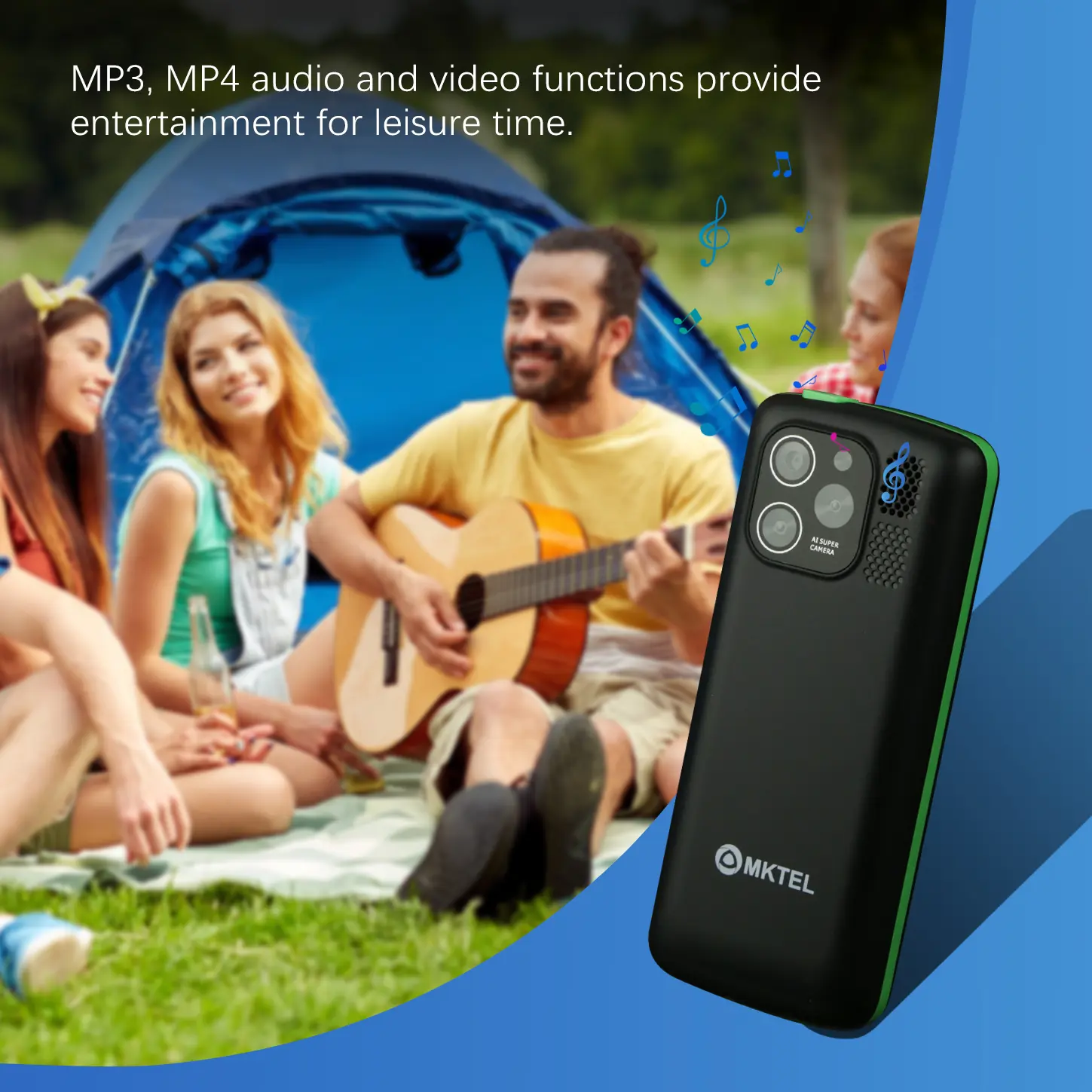 MKTEL M51 Feature Phone 1.77inch Display MTK6261M 1800mAh Battery Dual SIM Dual Standby MP3/MP4/FM/Radio/Bluetooth/GPRS Torch