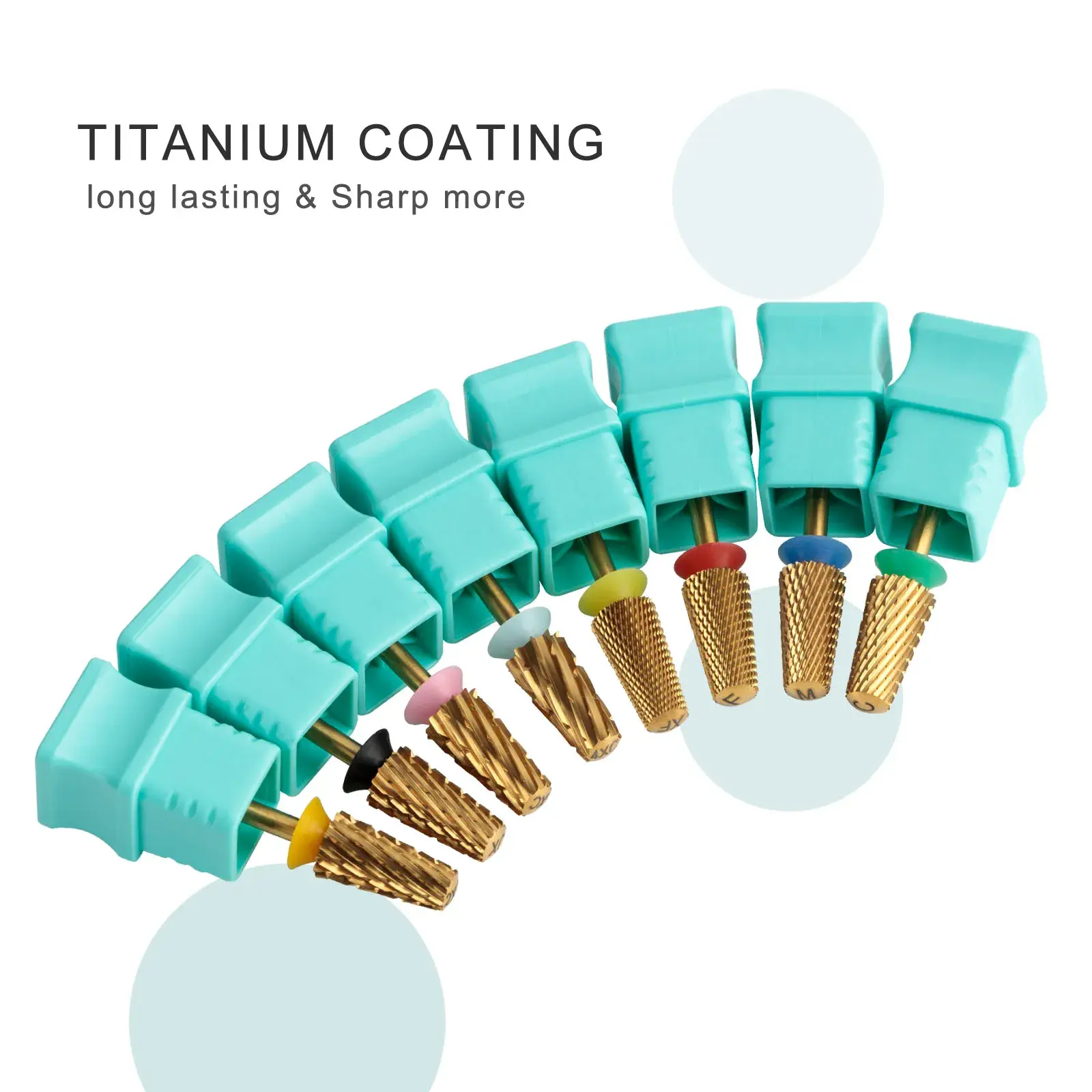 HYTOOS Titanium Safety Nail Drill Bits 3/32 Rounded Top Carbide Tapered Nail Bit Remove Gel Drills Accessories Tool Supplier